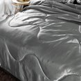 thumbnail image 4 of Holawakaka Luxurious Solid Satin Silk Like comforter Set Ultra Soft Silky Quilt Breathable Bedding Bed-in-A-Bag Queen Size (grey), 4 of 5