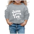 thumbnail image 1 of PMVFHDE Liquidation Chandail en Molleton Col Rond Enfant Sans Capuche Imprimé Manches Longues Chandails en Molleton Col Rond Filles, Gris, 3-4 Ans, 1 of 4