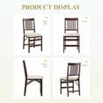 thumbnail image 3 of EOP Folding Dining Chairs Set of 2, Wooden Foldable Dining Room Chairs for Kitchen & Small Spaces, Mid Century Modern Upholstered Kitchen chairs, No Assembly Required, Beige, 3 of 11