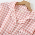 thumbnail image 6 of RMGVDSD Pajama Sets For Women Double Layer Gingham Pajama Set Womens Fall Long Sleeve Sleepwear & Homewear Comfortable Loungewear Comfy Jammies Sleepwear, 6 of 8