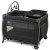 Monbebe Play Yard – Full-Size Rocking Bassinet, Removable Changer & Toy Bar – Castle Point