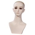 thumbnail image 4 of Busto de cabeza de maniquí femenino con orificio para la oreja y peluca en el hombro. Soporte para cadena colgante, collar de peluquería y, 4 of 9