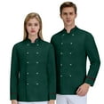 thumbnail image 2 of Unisex Chef Coat, Waterproof Oil-Resistant Long Sleeve Button Front Cardigan Style Kitchen Uniform for Restaurant Hotel Bakery Chefs,Green L, 2 of 6