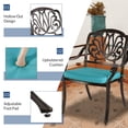 thumbnail image 3 of 9-Piece Patio Cast Aluminum Dining Set, Outdoor Dining Furniture Set for 8 Person, Includes 84" Oval Table and 8 Cushioned Chairs with Umbrella Hole for Patio Deck Garden, Ocean Blue, 3 of 7