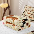 thumbnail image 5 of Manfei Kawaii Scarf Puppy Zipper Twin Comforter Sets with Fitted Sheet and 2 Pillowcases, Garden Floral Zipper Bedding Set, Brown Cream, Reversible, 4-Piece, 5 of 7