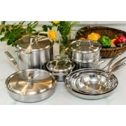 Davyline Cookware 5-Layers 12-Pcs. Stainless Steel Pots and Fry Pans Set_6012
