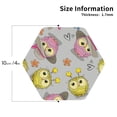 thumbnail image 2 of Pofeuu Cartoon Owls Print Coasters for Drinks, 4Pack PU Leather Coasters, Bar Drink Coasters for Tabletop Protection, Furniture from Damage-Hexagon, 2 of 6