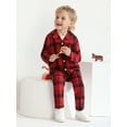 thumbnail image 3 of SILVERCELL 2Pcs Toddler Boys Girls Long Sleeve Pajamas Set Kids Button Down Sleepwear Pjs Christmas Plaid Pajama Loungewear 1-6T, 3 of 9