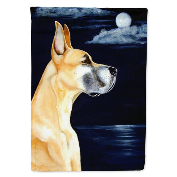 Carolines Treasures 7100-FLAG-PARENT Fawn Great Dane in the Moonlight Flag  multicolor
