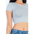 thumbnail image 4 of FASHNZFAB Short Sleeve Roundneck Crop Top, 4 of 5