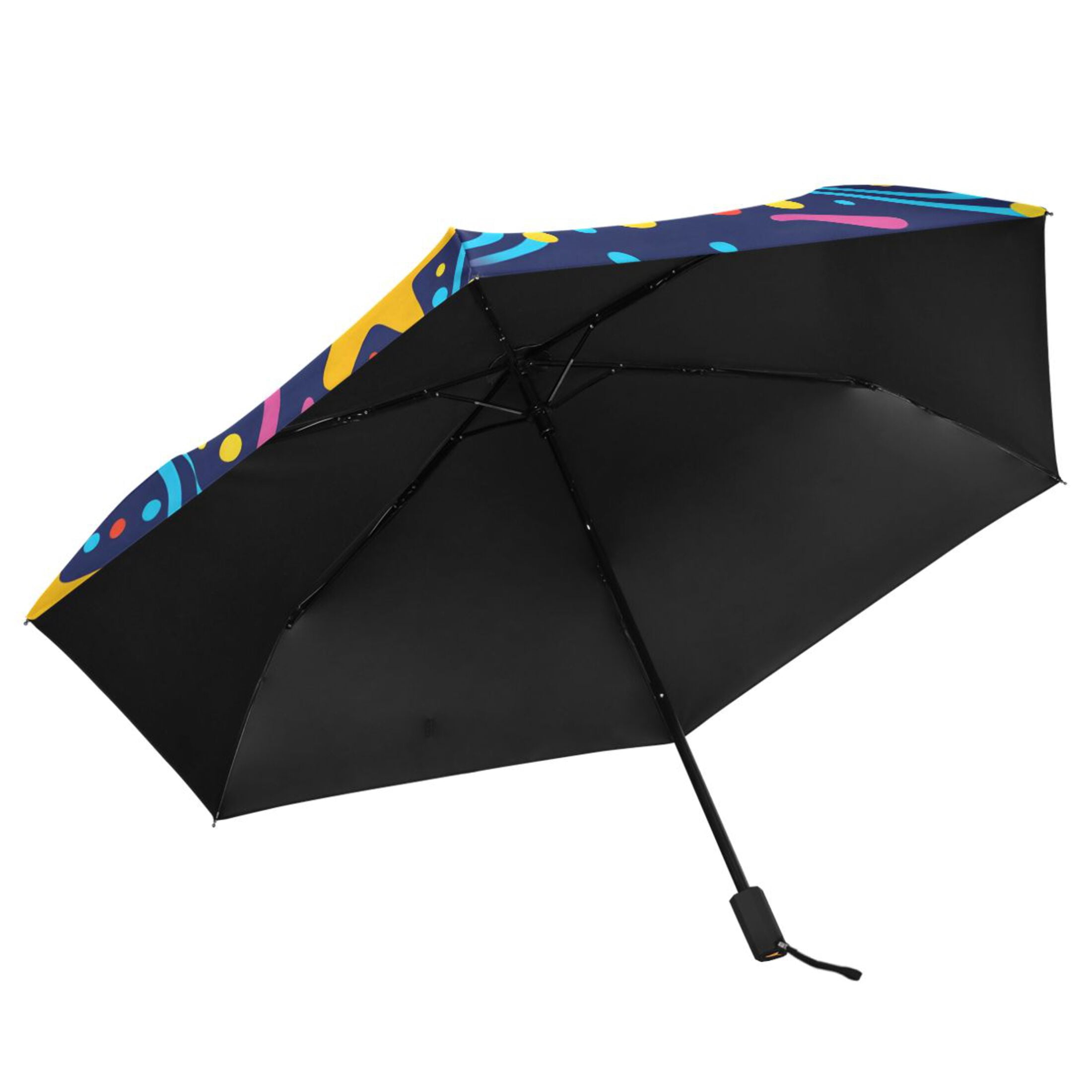 ALAZA Stars on Wave UPF 50+ Compact Folding Umbrella for Rain Travel Umbrella Packable