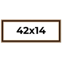 42x14 Frame Gold Brown Plein Air Vintage Solid Wood Picture Frame | 1.75 Inches Moulding Width |