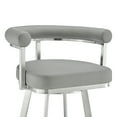 thumbnail image 4 of Magnolia 26" Swivel Counter Stool in Brushed Stainless Steel with Light Gray Faux Leather, 4 of 6