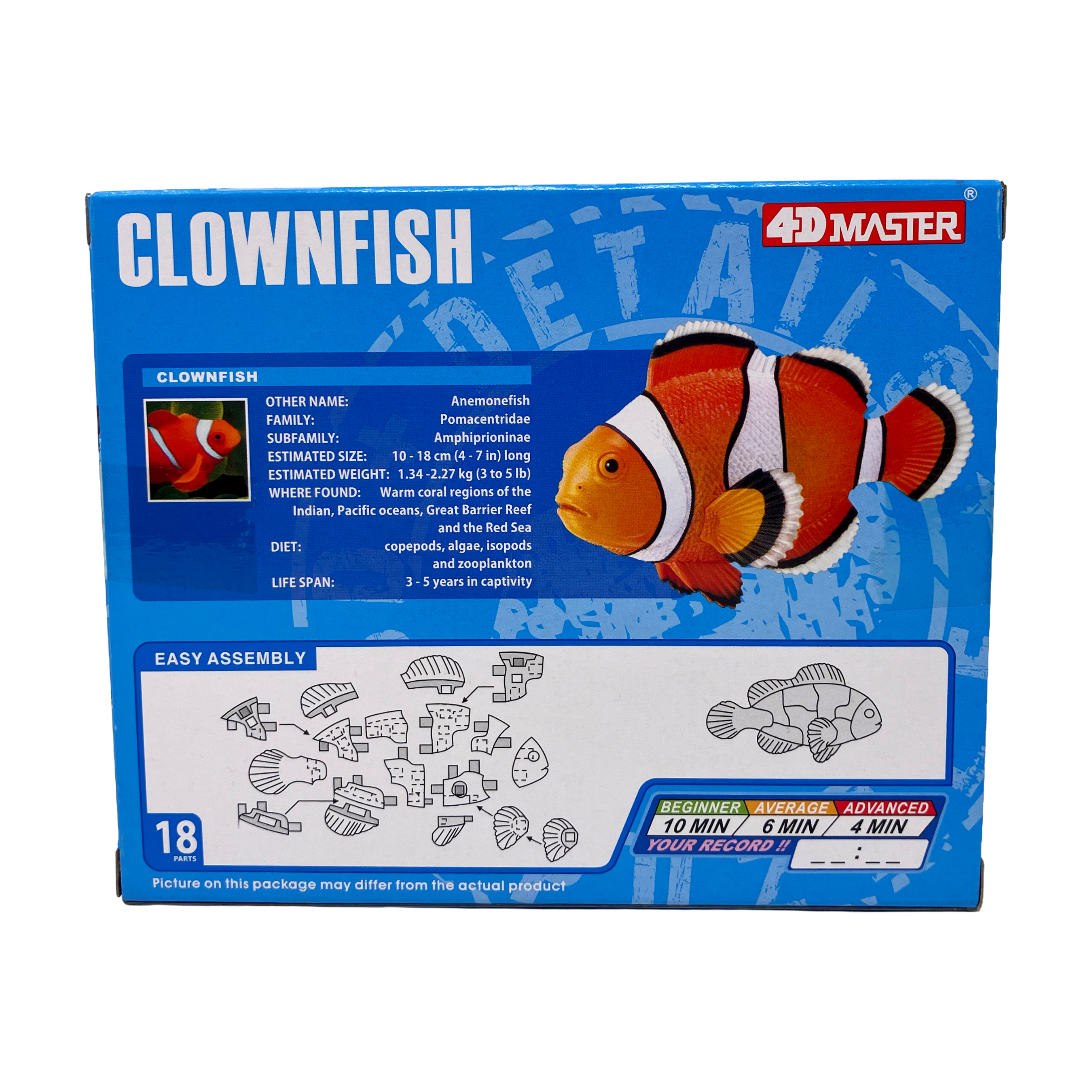 4D Master 4D Puzzle - Clownfish: 18 Pcs