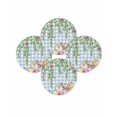 thumbnail image 7 of 13 Inch Round Placemats Set of 4, Easter Rabbits Non Slip Heat Insulation PP Table Mats, Spring Cute Bunny Eggs Flowers Leaf Blue Plaid Washable Place Mats for Kitchen Dining Party Table Decor, 7 of 7