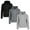 Black & Charcoal & Heather Grey, variant on 3-Pack Men’s Fleece-Lined Full-Zip Hoodie (S-2XL)