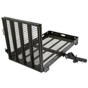 Silver Spring 48in x 28in Steel Scooter Wheelchair Carrier w/60in Ramp, 500 lb. Cap, Folding, Hitch Mount