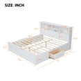 thumbnail image 3 of King Size Wood Platform Bed with Storage Headboard, USB Charging Station and Drawers - Modern Wood Bed Frame with Ample Storage for Master Bedroom, White, 3 of 15