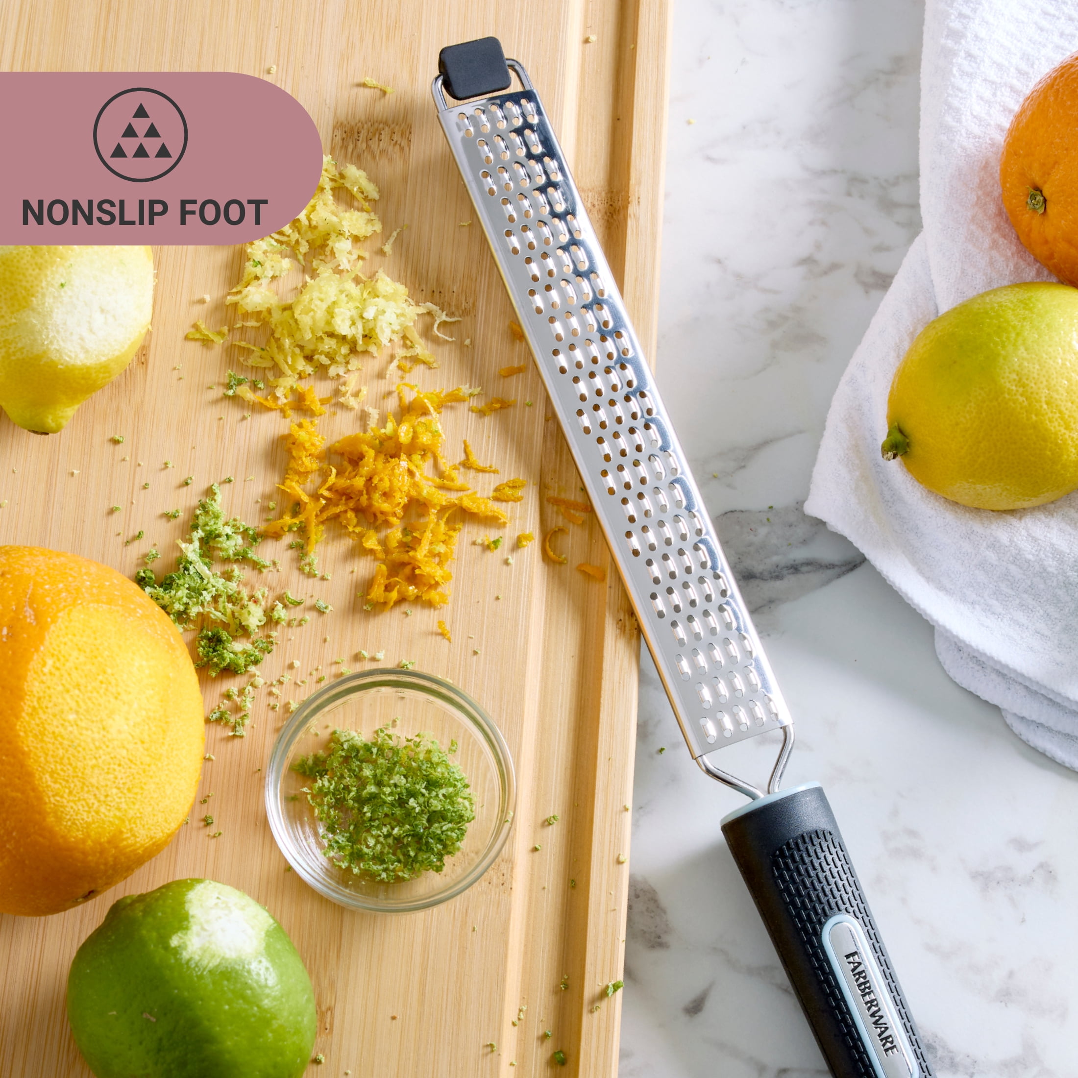 Farberware Soft Grips Stainless Steel Zester/Grater Black Handle