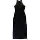 thumbnail image 1 of Vestido Ralph Lauren de malla con cuentas para mujer negro 8, 1 of 2