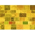 thumbnail image 1 of Ahgly Company Machine Washable Indoor Rectangle Patchwork Yellow Transitional Area Rugs, 5' x 8', 1 of 4