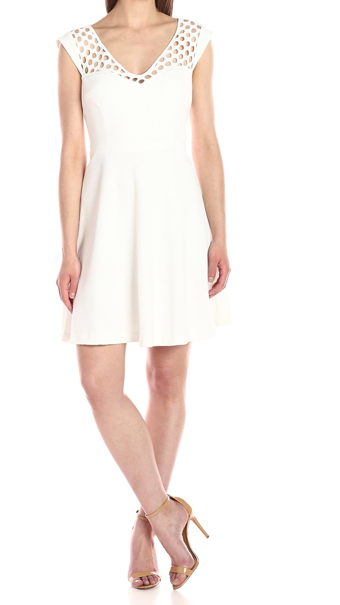 Betsey Johnson White Ivory V-Neck A-Line Dress - Zambia | Ubuy