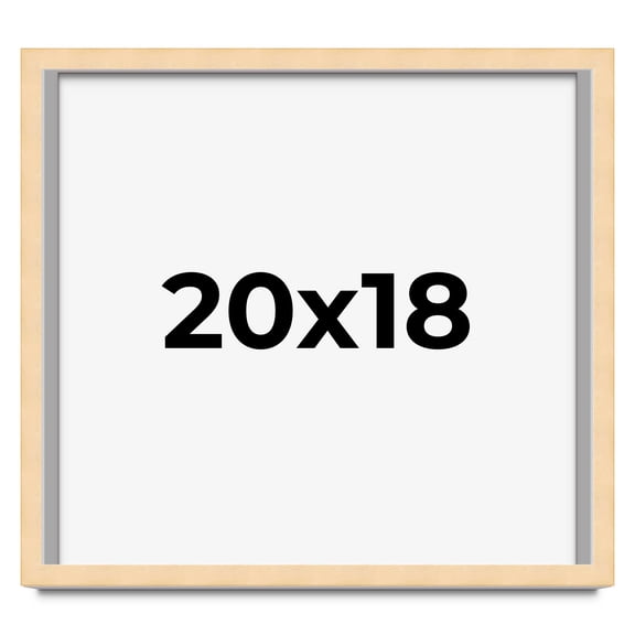 20x18 Frame Natural Wood Picture Frame | 0.75 Inch Moulding Width | with UV Acrylic Plexiglass,