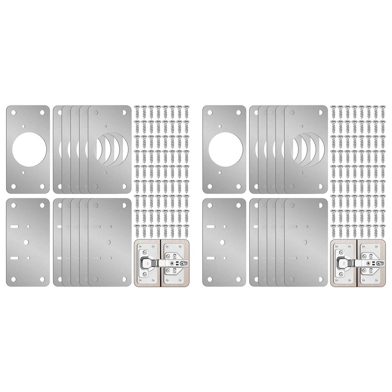 10-Pack Stainless Steel Cabinet Hinge Repair Plates – Fix Loose Cupboard Doors With Screws Included