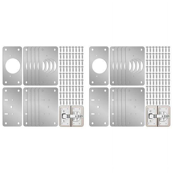 24-Pack Hinge Repair Kit - Cabinet Door Hinge Repair Plate Hinge Fixing Plate for Kitchen Cupboard Door Locker Cabinet