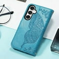 thumbnail image 6 of for Samsung Galaxy S23 FE Case Wallet,Women Butterfly Embossed PU Leather Flip Folio Cover Card Holder Slots Stand with Wrist Strap Phone Case Wallet for Galaxy S23 FE 5G (Blue), 6 of 14