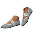 thumbnail image 3 of YLYL Women's Knit Ballet Flats Shoes Pointed Toe Casual Comfortable Office Work Dress Mary Jane Shoes, 3 of 9