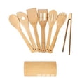 thumbnail image 2 of Juego de utensilios de cocina de madera y bambú: 8 piezas con soporte, cuchara de madera y utensilios de cocina antiadherentes., 2 of 5