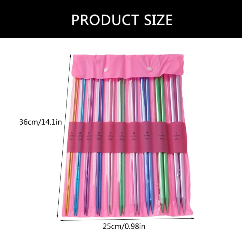 Zecic 10Pairs Aluminum Single Pointed Knitting Needle for Weaving Sweater, 3.0mm-10mm