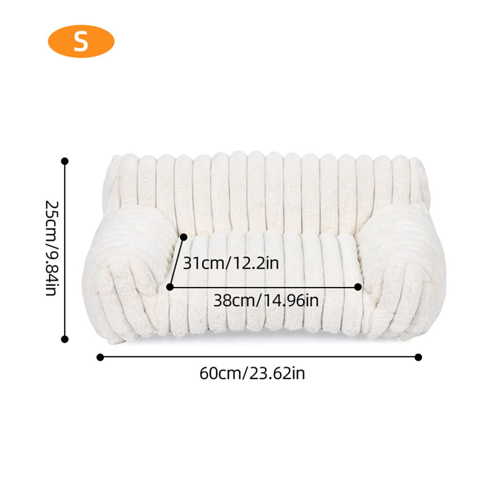 Gmogad Cute Pet Couch Bed for Dogs Cats, Premium Soft Corduroy Fleece Fuzzy Sofa Chair, Supportive Orthopedic Bed for Indoor, Washable Pet Furniture with Non Slip Bottom