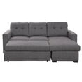 thumbnail image 3 of Moderne Tissu Sofa Sectionnel avec Lit, Rangement, 93,25 po - Charbon, 3 of 8