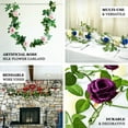 thumbnail image 4 of Efavormart 6 ft Red Silk Rose 5 Flowers Garland with Bendable Wire Vines Artificial Flower Garlands with Leaves for Weddings, 4 of 11