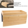 thumbnail image 3 of Flexible Flexible Couch Armrest Organizer Bamboo Wood Foldable Rectangular Non Slip Sofa Armrest Tray Table for Drink Snacks, 3 of 7