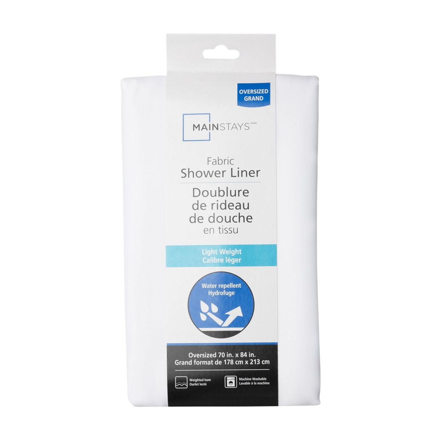 Doublure de rideau de douche en tissu 137 x 198 cm ou 178 x 213 cm