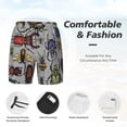 thumbnail image 3 of Yiaed Bright Insects Print Mens Swim Trunks Bathing Suit Compression Liner Beach Swim Shorts Swimwear Quick Dry Zipper Pocket No-Chafing Board Short-XX-Large, 3 of 6