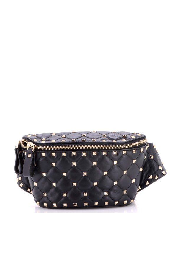 Pre-Owned Rockstud Spike Belt Bag Quilted Leather Small By Rebag