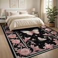 thumbnail image 3 of ODIKA 8'x10' Washable Area Rug Gothic Moth Vintage Butterfly Damask Shaped Pink Print Goth Ornate for Living Room, Under Sectional, Family , Durable, Non-Slip, 3 of 7