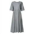 thumbnail image 3 of ZANZEA Women's Casual Plaid Printed Short Sleeve Dresses Tunic Dress, 3 of 5