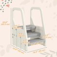 thumbnail image 2 of Adjustable Grey Step Stool - Kitchen Helper & Bathroom Aid | 16.9" x 16.5" x 25.8" HDPE | Safe & Stable Design, 2 of 7