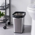 thumbnail image 5 of 3 Pack Stainless Steel Trash Can - 3 Gallon, Open Top, Rectangular Design for Kitchen, Bathroom, Living Room, Office, 5 of 7