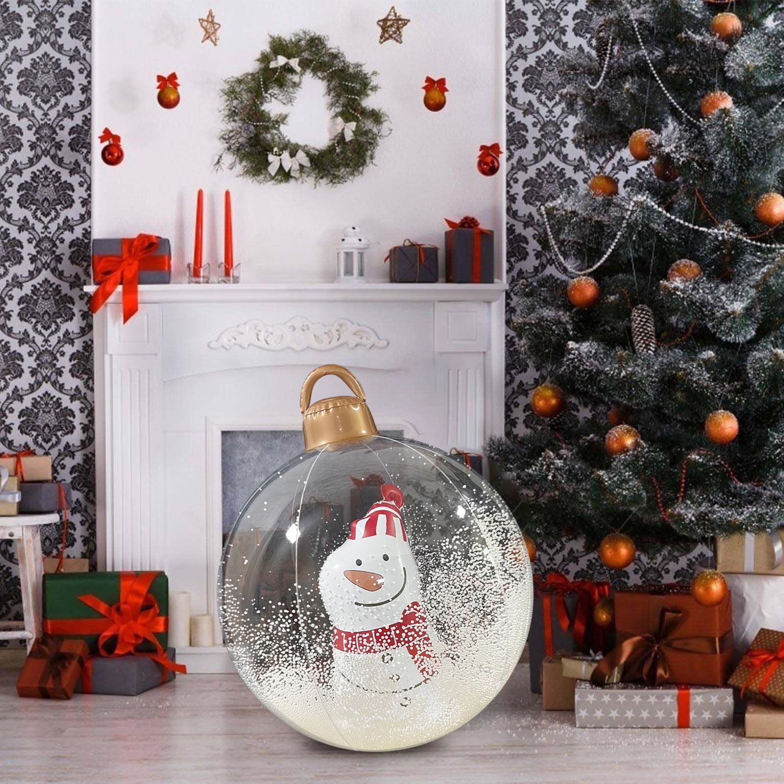 Boule de décoration de noël gonflable, boule de noël Extra grande en PVC de 65cm/25 pouces