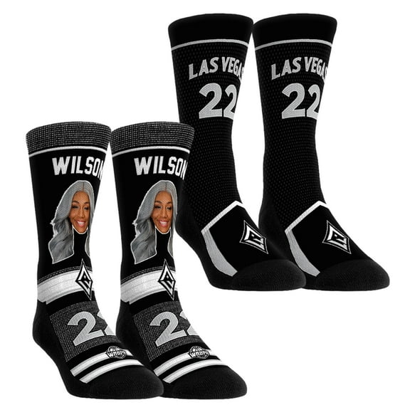 Unisex Rock Em Socks A'ja Wilson Las Vegas Aces Pro-Player Two-Pack Crew Socks Set