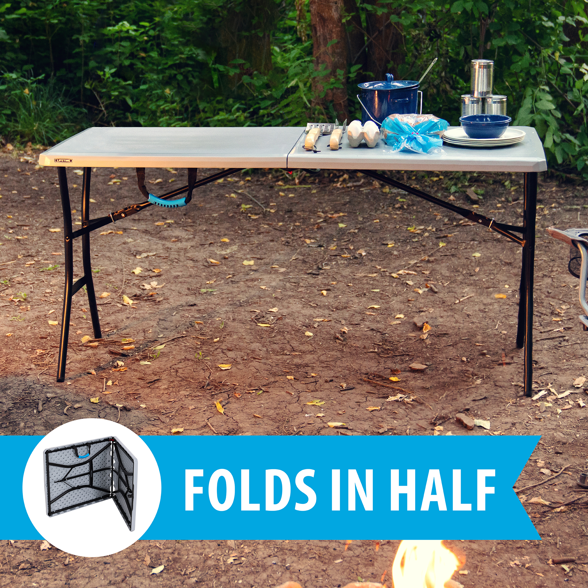 Lifetime 5-Foot Fold-in-Half Utility Table photo 3