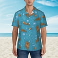 thumbnail image 5 of Sea Otter2 Men'S 3d Print Casual Button Down Shirts, Novelty Hawaiian Short Sleeves M, 5 of 8