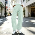 thumbnail image 5 of Hfnxid Barrel Pants for Women Baggy Striped Wide Leg Pant High Waisted Leisure Trousers Casual Activewear Pants Green XXXL, 5 of 9