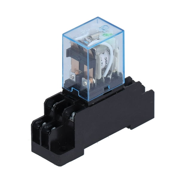 Relés electromagnéticos, LY2NJ Relés electromagnéticos de potencia electromagnéticos de 8 pines con base de enchufe Relés electromagnéticos con luz indicadora Diseño de próxima generación